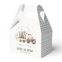 Red Rust Farm Animals Tractor Kids Birthday Favor Boxes