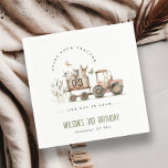 Red Rust Farm Animals Tractor Kids Birthday Napkins<br><div class="desc">If you need any other matching product or customization,  kindly message via Zazzle.</div>
