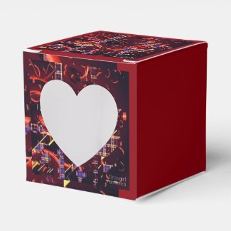 Red/Rust Party Favor heart gift Box