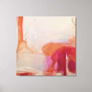 Red Rust Pink Abstract Art Painting Canvas Print