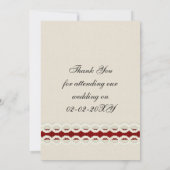 Red Rustic burlap and lace country wedding Invitation (Back)
