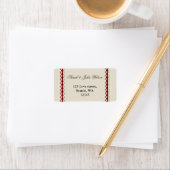 Red Rustic burlap and lace country wedding Label (Insitu)