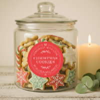 Red Rustic Christmas Cookies Label
