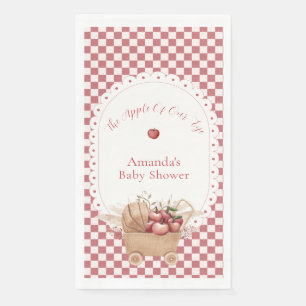 Red Rustic Gingham Boho Apple Baby Shower Paper Guest Towels