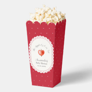 Red Rustic Popcorn Vintage Apple Baby Shower Favor Boxes