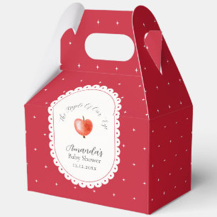 Red Rustic Preppy Vintage Apple Baby Shower Favor Boxes