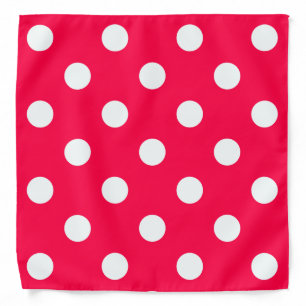 Red Rustic Template White Polka Dots Trendy Bandana