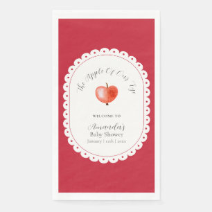 Red Rustic Vintage Apple Baby Shower Welcome Paper Guest Towels