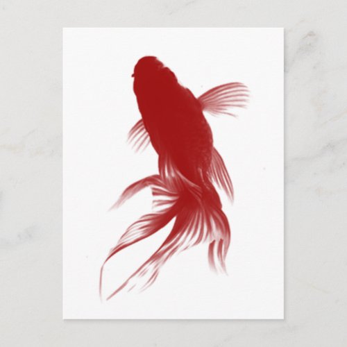 Red Ryukin Goldfish Postcard