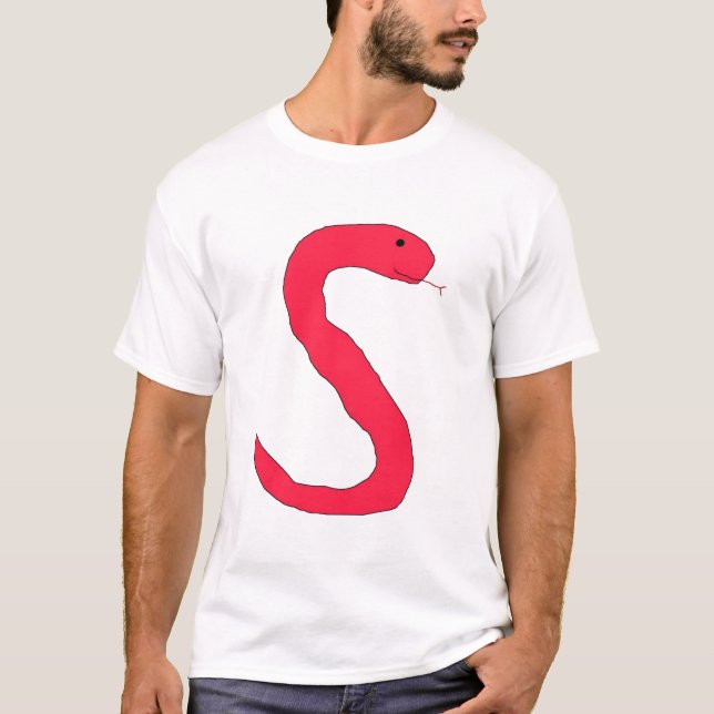 Red S Snake apparel T-Shirt (Front)
