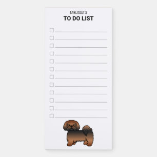 Red Sable Lhasa Apso Cartoon Dog To Do List Magnetic Notepad