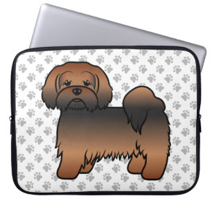 Red Sable Lhasa Apso Cute Cartoon Dog Laptop Sleeve