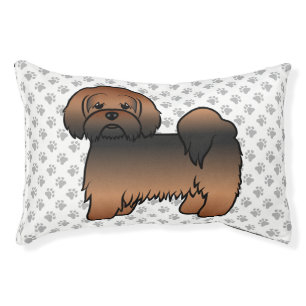 Red Sable Lhasa Apso Cute Cartoon Dog Pet Bed
