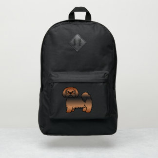 Red Sable Lhasa Apso Cute Cartoon Dog Port Authority® Backpack