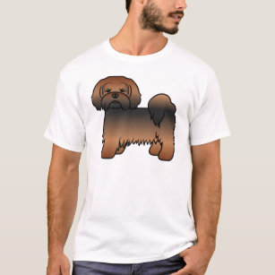 Red Sable Lhasa Apso Cute Cartoon Dog T-Shirt