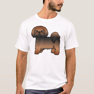 Red Sable Lhasa Apso Cute Cartoon Dog T-Shirt