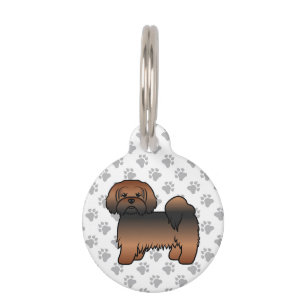 Red Sable Lhasa Apso Cute Dog & Pet's Info Pet ID Tag