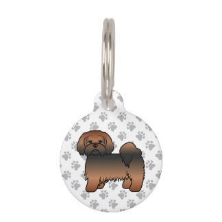 Red Sable Lhasa Apso Cute Dog &amp; Pet's Info Pet ID Tag
