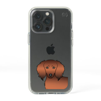 Red Sable Long Hair Dachshund Cartoon Dog Head Speck iPhone 13 Pro Case