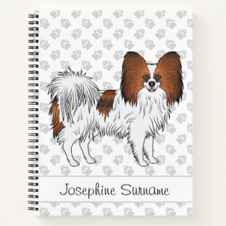 Red Sable Papillon Adorable Dog With Custom Text Notebook