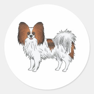 Red Sable Papillon Cute And Happy Toy Breed Dog Classic Round Sticker