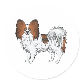 Red Sable Papillon Cute And Happy Toy Breed Dog Classic Round Sticker