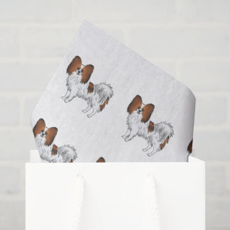 Red Sable Papillon Cute Cartoon Dog Pattern Tissue Paper