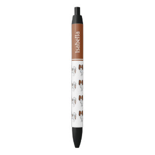 Red Sable Papillon Cute Dogs With Custom Name Pen