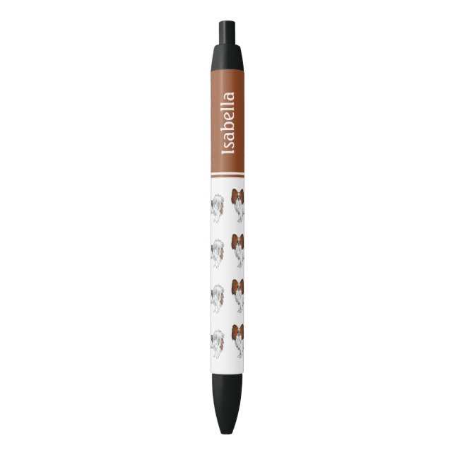 Red Sable Papillon Cute Dogs With Custom Name Pen (Front Vertical)