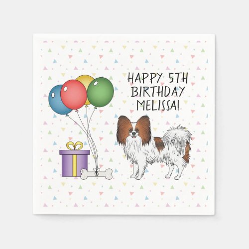 Red Sable Papillon Cute Toy Breed Dog _ Birthday Napkins