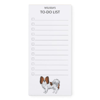 Red Sable Papillon Happy And Cute Dog To-Do List Magnetic Notepad