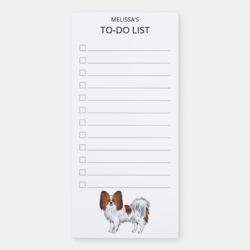 Red Sable Papillon Happy And Cute Dog To_Do List Magnetic Notepad