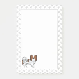 Red Sable Papillon Happy Cartoon Dog With Paws Post-it Notes