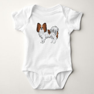 Red Sable Papillon Happy Little Toy Spaniel Dog Baby Bodysuit