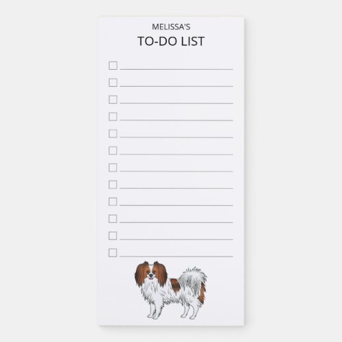 Red Sable Phalne Cute Dog Checklist To_Do List Magnetic Notepad