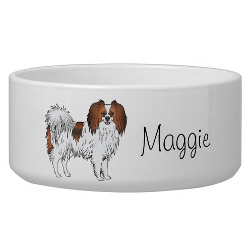 Red Sable Phalne Happy Dog With Personalized Name Bowl