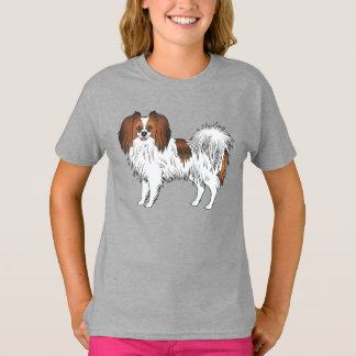 Red Sable Phalène Toy Breed Dog Illustration T-Shirt