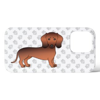 Red Sable Short Hair Dachshund Cartoon Dog &amp; Paws iPhone 13 Pro Case