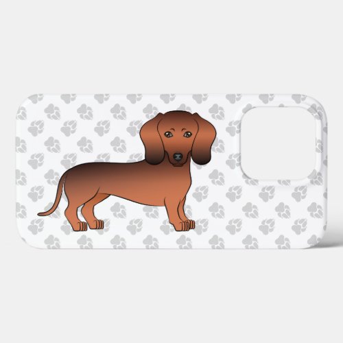 Red Sable Short Hair Dachshund Cartoon Dog  Paws iPhone 13 Pro Case