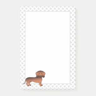 Red Sable Short Hair Dachshund Cartoon Dog & Paws Post-it Notes