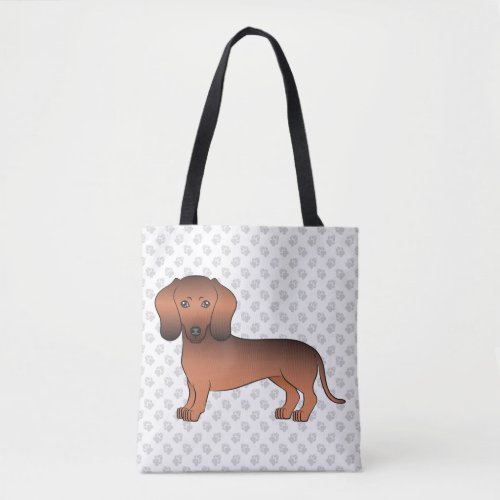 Red Sable Short Hair Dachshund Cartoon Dog  Paws Tote Bag