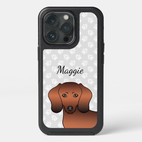 Red Sable Smooth Coat Dachshund Dog Head  Name iPhone 13 Pro Case