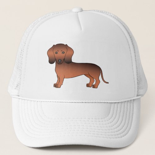 Red Sable Smooth Hair Dachshund Dog Illustration Trucker Hat