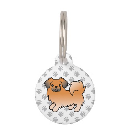 Red Sable Tibetan Spaniel Cartoon Dog  Pets Info Pet ID Tag