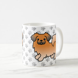 Red Sable Tibetan Spaniel Cute Cartoon Dog Coffee Mug