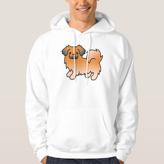 Red Sable Tibetan Spaniel Cute Cartoon Dog Hoodie (Front)