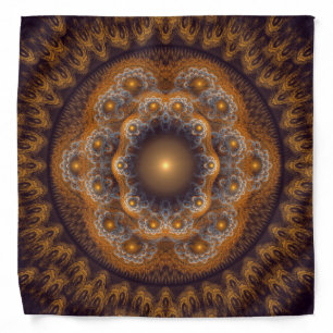 Red sacred bright fractal mandala bandana