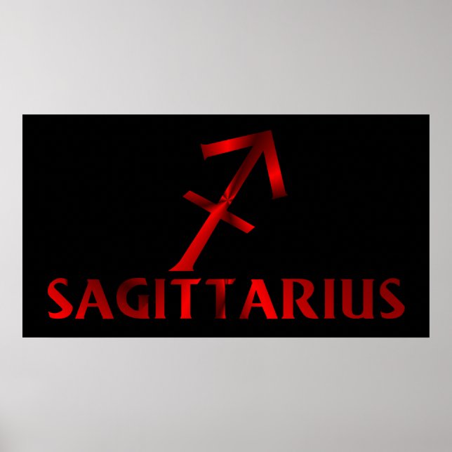 Red Sagittarius Horoscope Symbol Poster (Front)