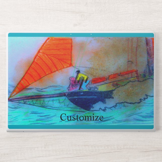 Red-sail schooner Thunder_Cove HP Laptop Skin (Front)