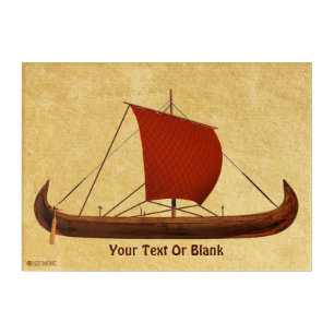 Red Sail Viking Ship II Acrylic Print